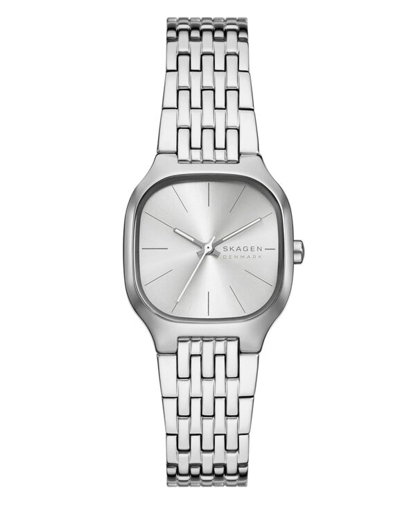 スカーゲン レディース アクセサリー 腕時計 Tシャツ Skagen Women's Mellem Lille Quartz Three-Hand Silver Stainlessteel Watch 28mm Silver シルバー|ReVida 店