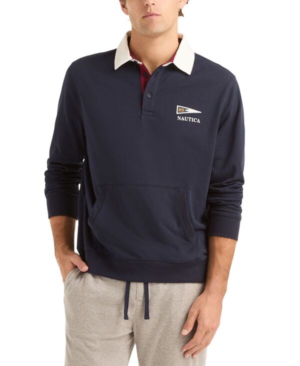 ナウティカ メンズ アウター パーカー・スウェット ポロシャツ Nautica Men's Regular-Fit Kangaroo Pocket Polo Sweatshirt NAVY SEAS ネイビー