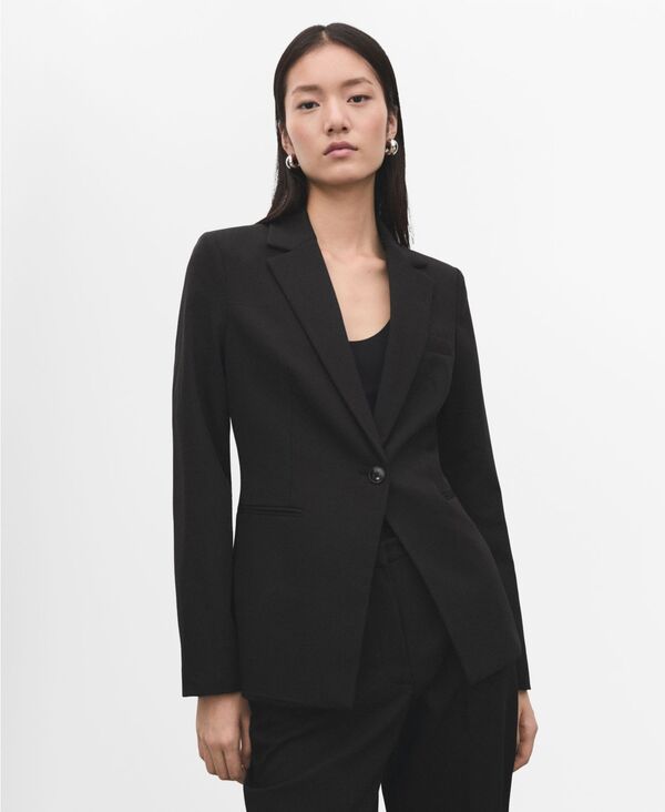 マンゴ レディース アウター ジャケット・ブルゾン ブレザー MANGO Women Fitted Suit Blazer Black ブラック