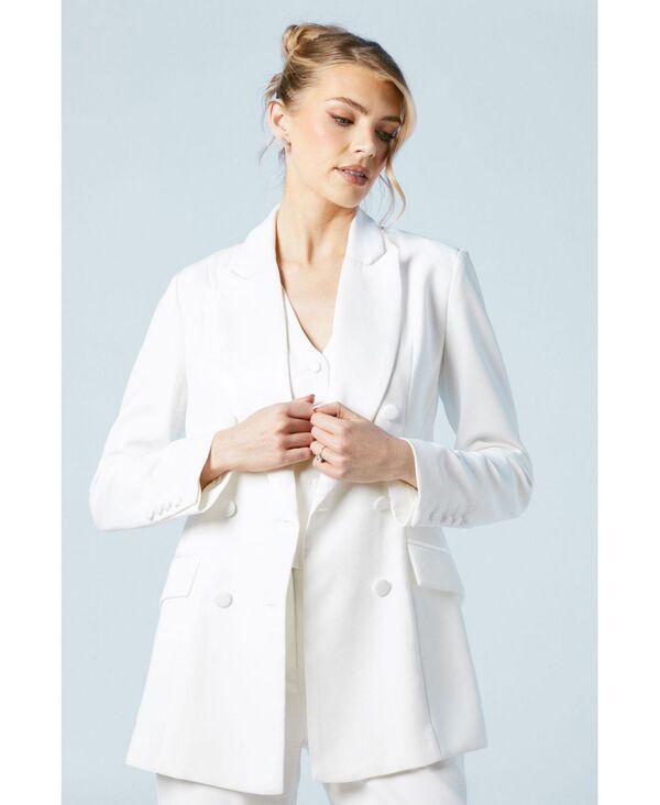 コースト レディース アウター ジャケット・ブルゾン ブレザー Coast Women's Hourglass Double Breasted Blazer Ivory アイボリー