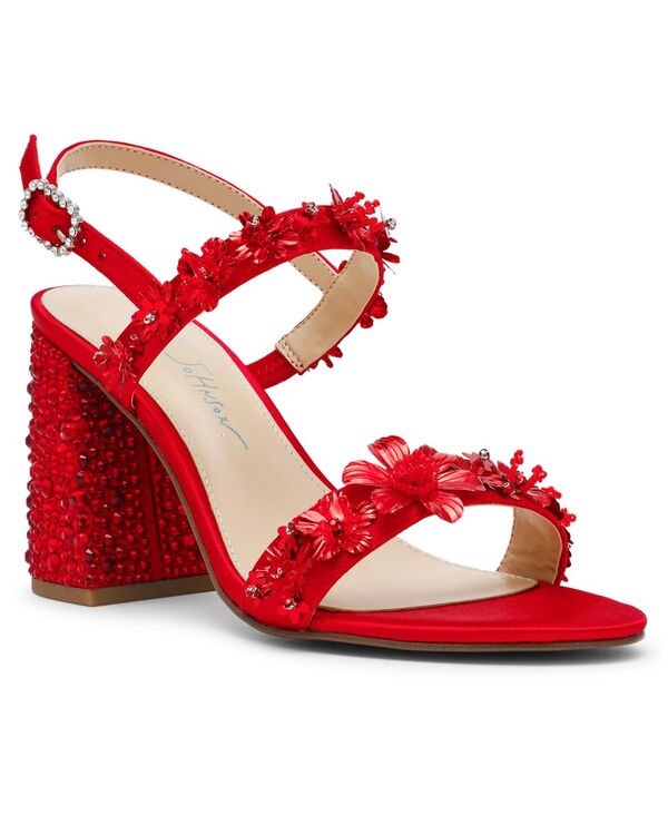 ベッツィジョンソン レディース シューズ サンダル ヒール Betsey Johnson Women's Drue Block Heel Dressandals Red レッド
