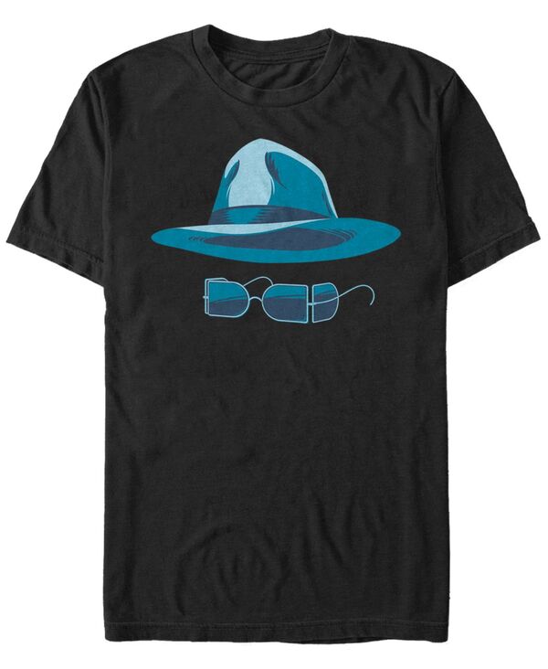 フィフスサン メンズ トップス Tシャツ Fifth Suniversal Monsters Men's Invisible Man Hat and Glasses Big Face Short Sleeve T-Shirt Black ブラック