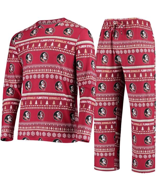 コンセプツ スポーツ メンズ アウター ニット・セーター Conceptsport Men's Garnet Florida State Seminoles Ugly Sweater Knit Long Sleeve Top and Pant Set Garnet