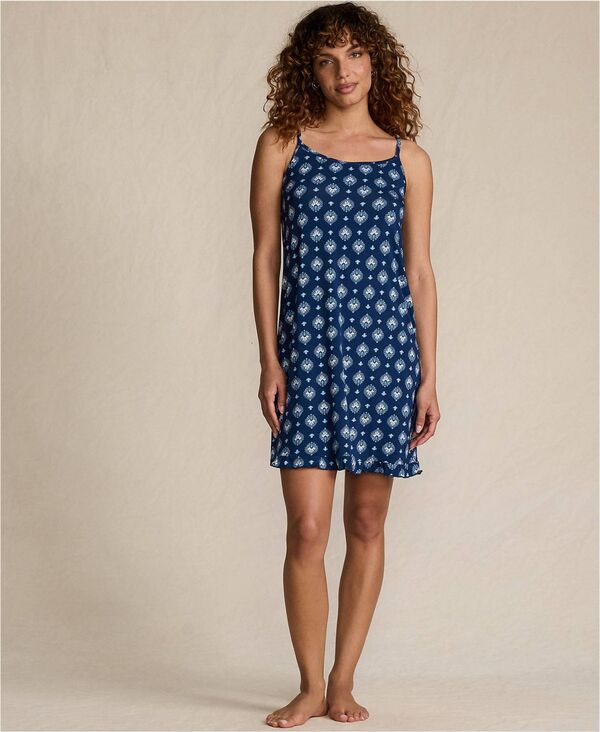 ランズエンド レディース アンダーウェア ナイトウェア ひざ丈 プチ Lands' End Women's Petite Cooling Knee Length Slip Nightgown Deep sea navy large foulard ネイビー 14,686円