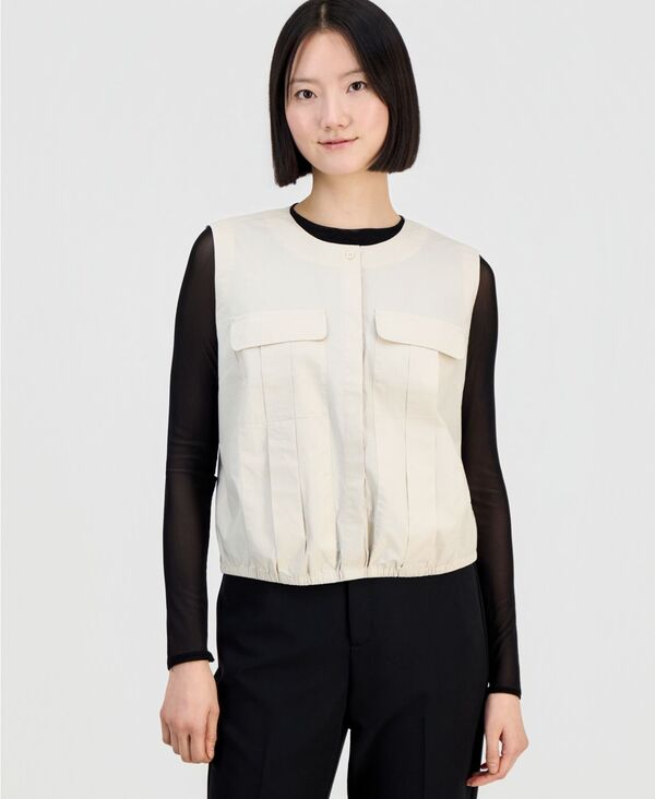 アイ.エヌ.シー インターナショナル コンセプト レディース トップス シャツ ノースリーブラウス I.N.C. International Concepts Women's Drop-Shoulder Sleeveless Utility Blouse Neutral