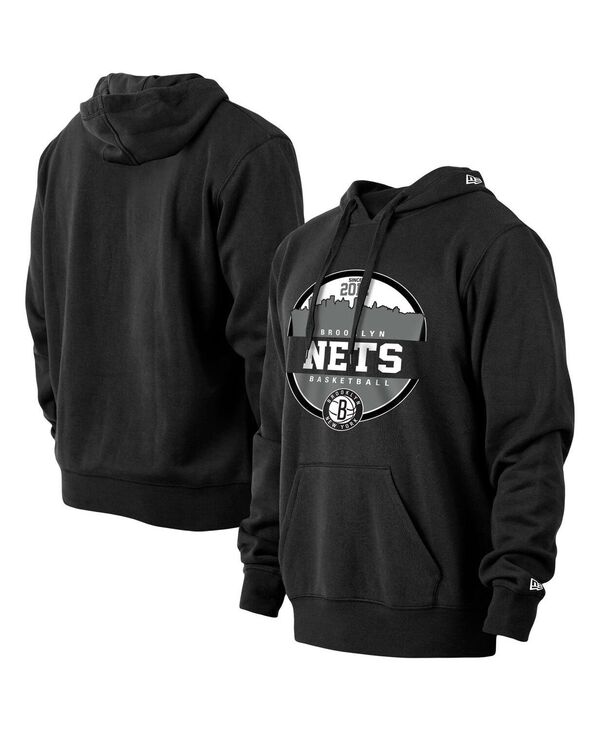 ニューエラ メンズ アウター パーカー・スウェット New Era Men's Black Brooklynets Localized Pullover Hoodie Black ブラック