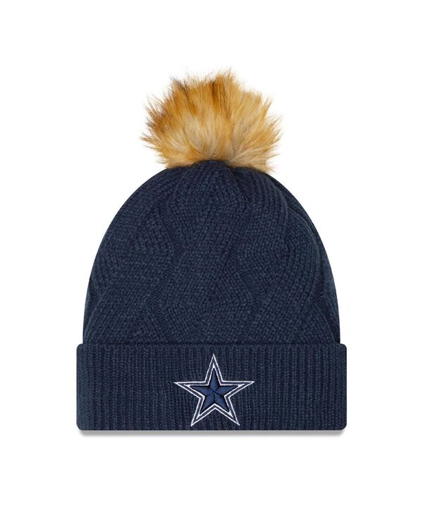ニューエラ レディース アクセサリー 帽子 ニット New Era Women's Navy Dallas Cowboysnowy Cuffed Knit Hat with Pom Navy ネイビー