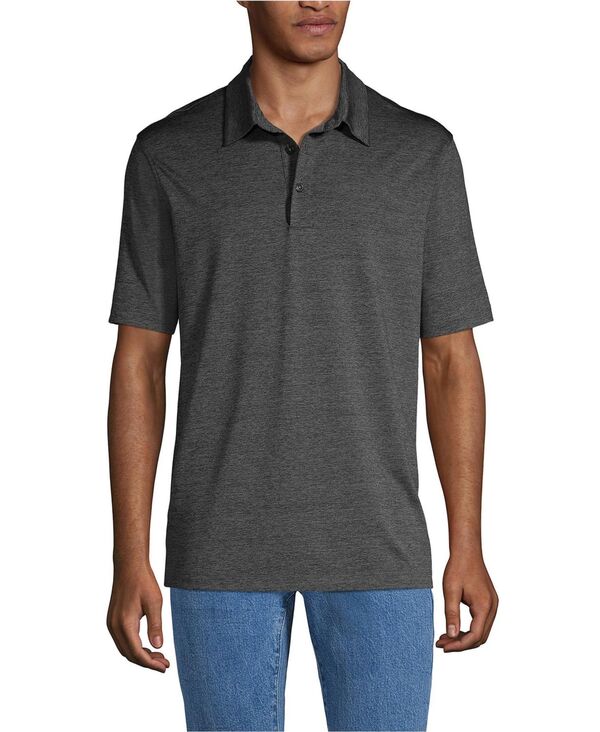 ランズエンド メンズ トップス ポロシャツ Lands' End Men's Rapidry Space Dye Polo Shirt Black space dye ブラック｜ReVida 店