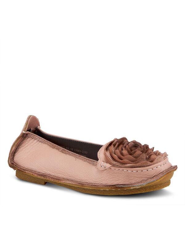 ラリティステ レディース シューズ パンプス レザー L'Artiste Dezi Hand-Painted Leather Ombre Finish Flower Accent Cushioned Insole Rubber Outsole Round Toe Artisan Slip-On Flats Pink ピンク