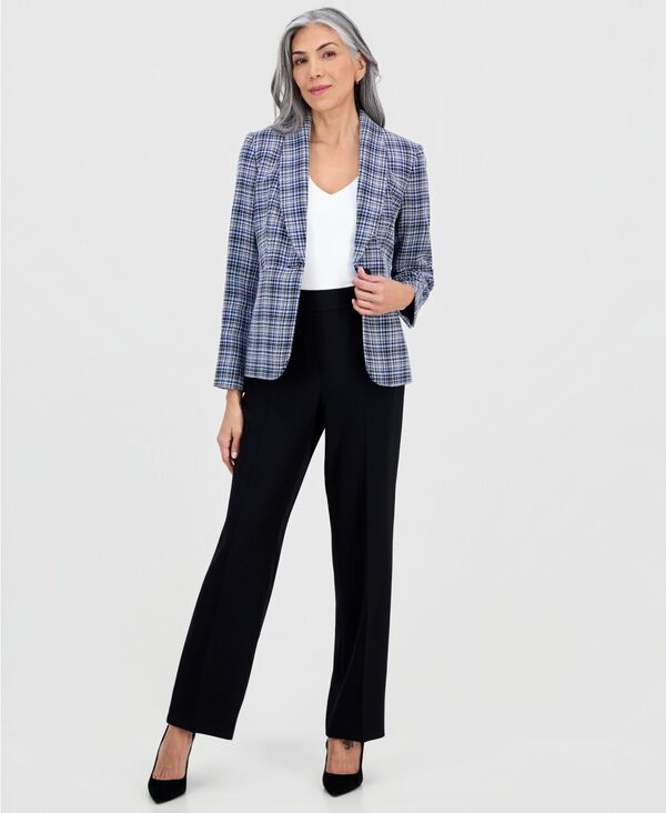カスパール レディース ボトムス カジュアルパンツ プチ Kasper Women's Gracie High-Rise Straight-Leg Pants Regular & Petite Black ブラック