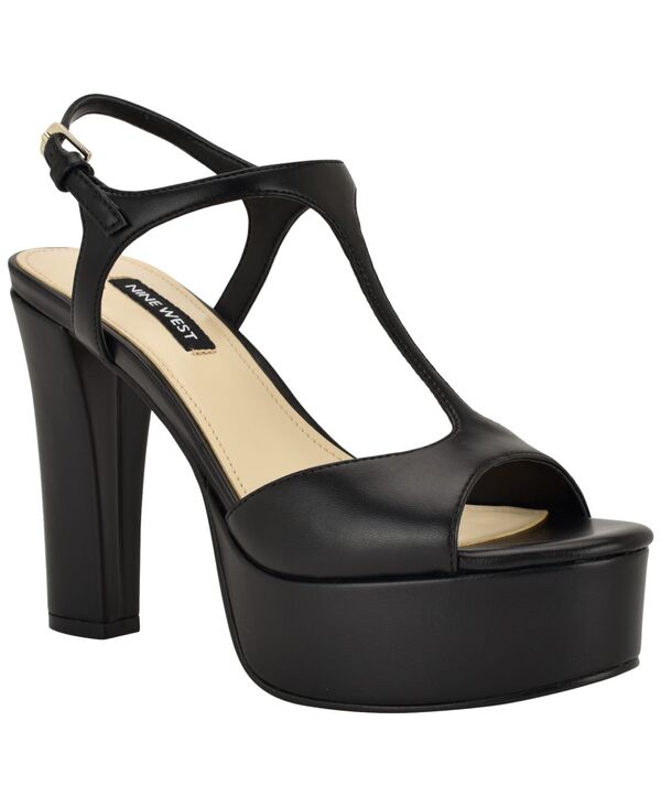 ナインウェスト レディース シューズ サンダル プラットフォーム ヒール Nine West Women's Naini High Block Heel Platform Sandals Black ブラック|ReVida 店