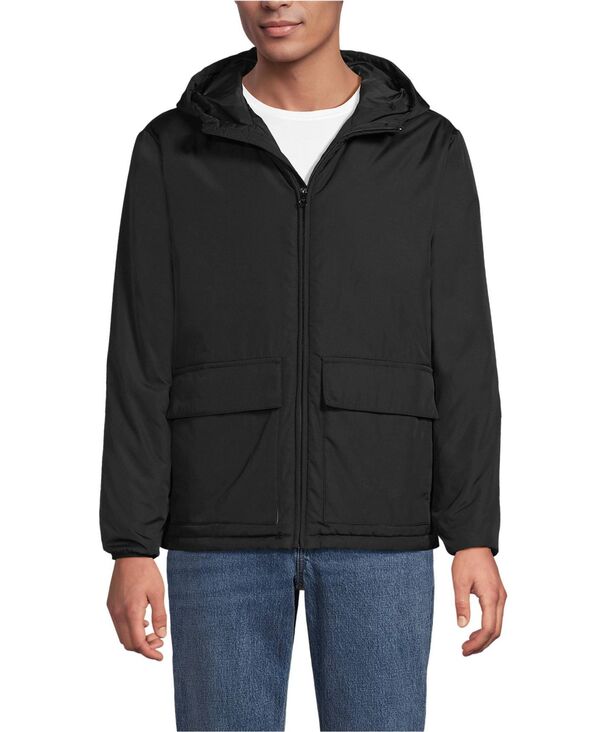 ランズエンド メンズ アウター ジャケット・ブルゾン フーデッドジャケットール Lands' End Big & Tall FeatherFree Insulated Hooded Jacket Black ブラック