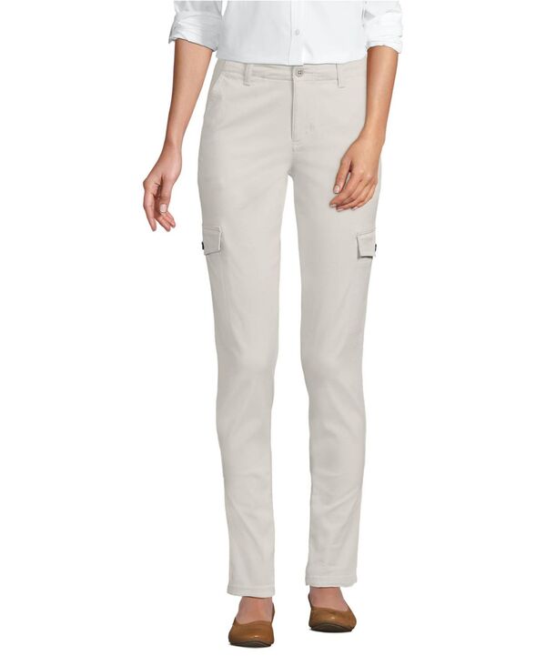 ランズエンド レディース ボトムス カジュアルパンツ プチ Lands' End Petite Mid Rise Slim Cargo Chino Pants Light stone ストーン|ReVida 店