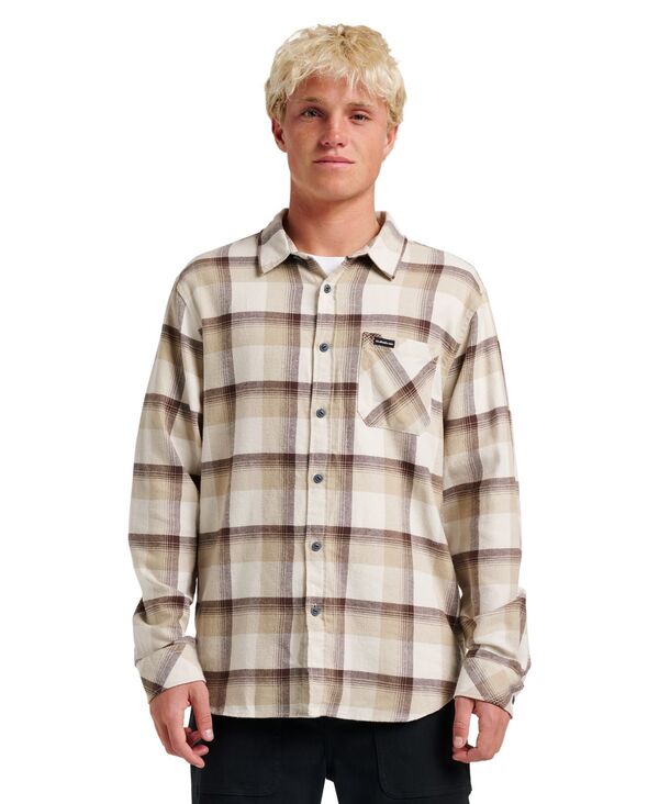 クイックシルバー メンズ トップス シャツ Quiksilver Men's Penmar Check Flannel Shirt Beige ベージュ