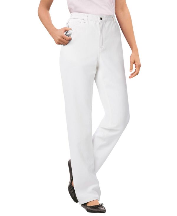 ウーマン ウィズイン レディース ボトムス デニムパンツ トール コットン ジーンズ Woman Within Women's Within Tall Perfect All-Cotton Back-Elastic Denim Jeans White ホワイト