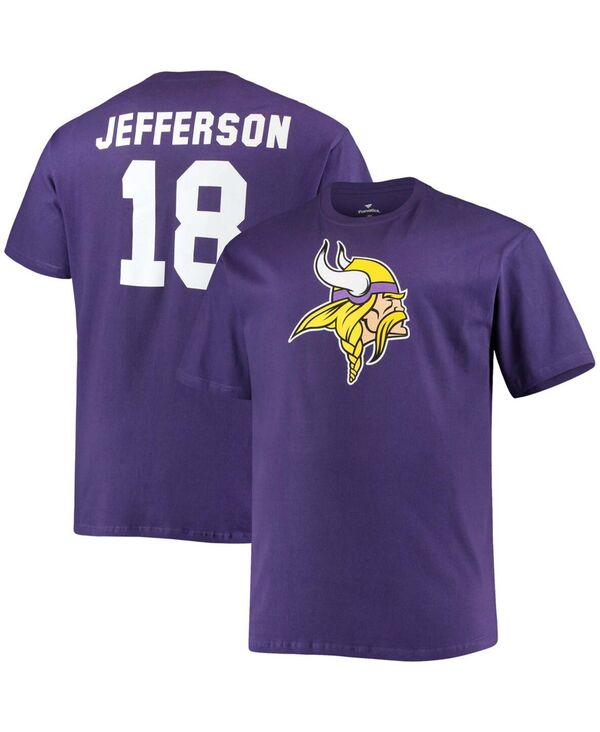 ファナティクス メンズ トップス Tシャツ トール Fanatics Men's Big and Tall Justin Jefferson Purple Minnesota Vikings Player Name Number T-shirt Purple パープル