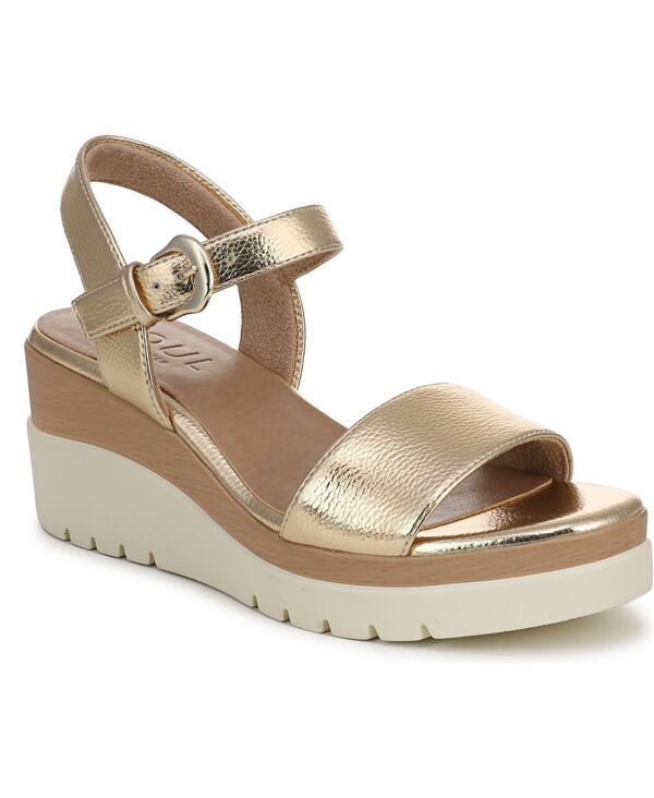 ソウルニュトライザー レディース シューズ サンダル Soul Naturalizer Women's Graciela Round Open Toe Wedge Sandals Dark Gold Faux Leather ゴールド