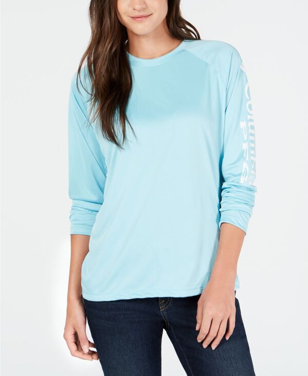 コロンビア レディース トップス シャツ Columbia Women's PFG Tidal Tee II Omni-Shade T-Shirt Clear Blue ブルー|ReVida 店