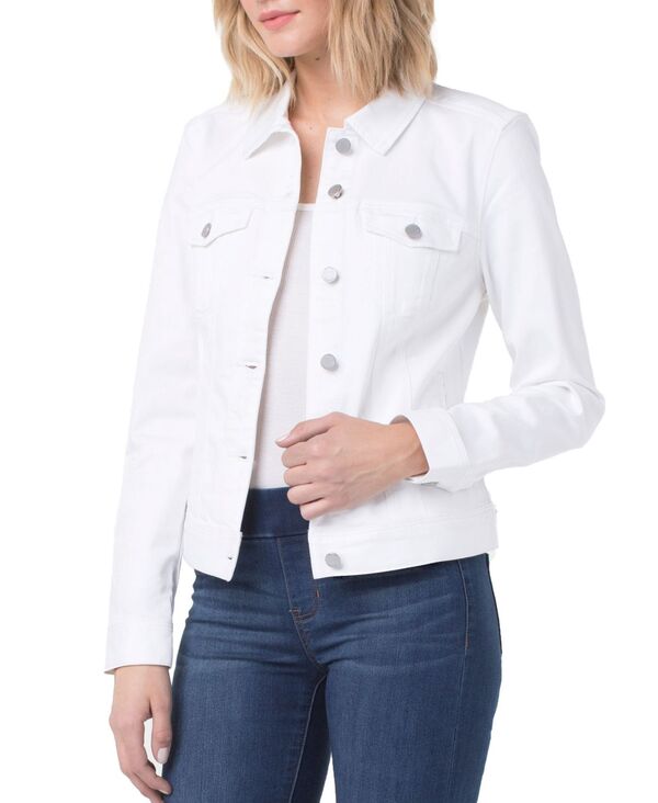 リヴァプール ロサンゼルス レディース アウター ジャケット・ブルゾン プチ Liverpoolos Angeles Women's Petite Classic Jean Jacket Bright White ホワイト