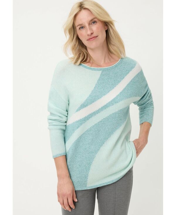 オルセン レディース アウター ニット・セーター Olsen Women's Abstract Sweater Dark mint mel. ミント｜ReVida 店