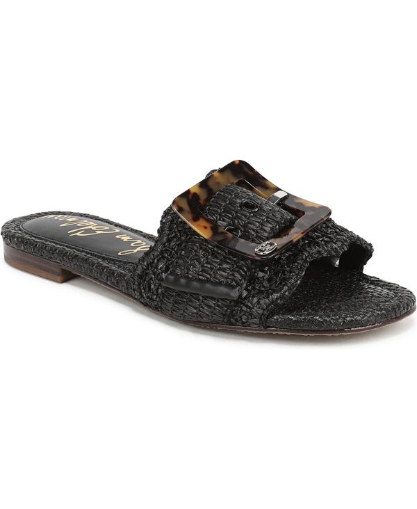 サムエデルマン レディース シューズ サンダル Sam Edelman Women's Bambi Raffia Buckle Slide Sandals Black Faux Raffia ブラック