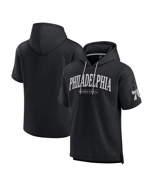 ファナティクス メンズ アウター パーカー・スウェット Fanatics Men\u0027s Black Philadelphia 76ers Elements Ready Short Sleeve Pullover Hoodie Black 黒いこと