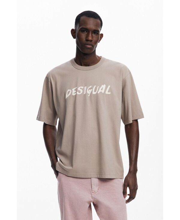 デジグアル メンズ トップス Tシャツ 半袖 ロゴ Desigual Men'short-sleeve T-shirt with textured logoff white オフホワイト