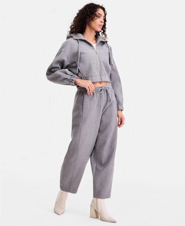 バースリー レディース ボトムス カジュアルパンツ Bar III Women's Felt Barrel-Leg Drawstring Pants Lt Heather Grey グレー｜ReVida 店