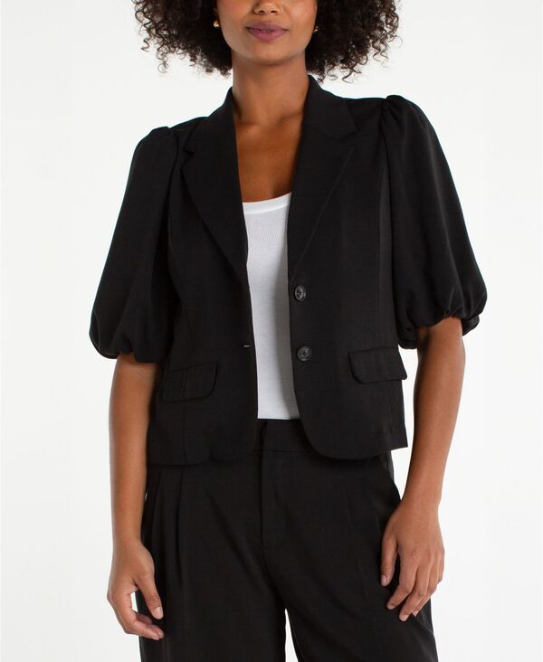 リヴァプール ロサンゼルス レディース アウター ジャケット・ブルゾン バルーンスリーブレザー Liverpoolos Angeles Women's Notch Collar Balloon Sleeve Blazer Black ブラック