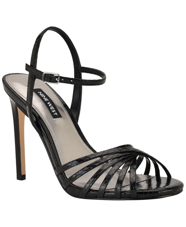 ナインウェスト レディース シューズ サンダル Nine West Women's Meripen Strappy High Stiletto Sandals Black Snake ブラック