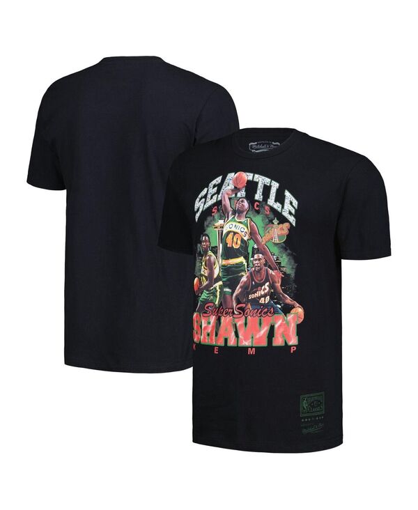 ミッチェル&ネス メンズ トップス Tシャツ Mitchell & Ness Men'shawn Kemp Black Seattle SuperSonics Hardwood Classics Bling Concert Player T-shirt Black ブラック