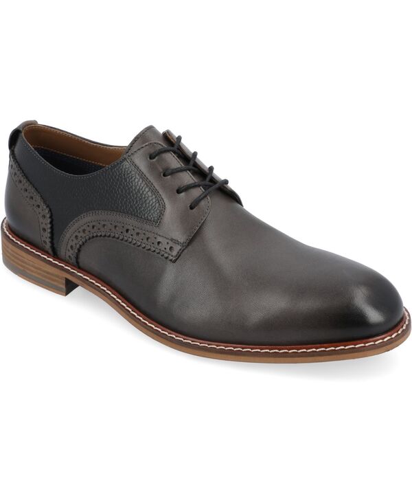 トーマスアンドバイン メンズ シューズ オックスフォード ダービー ブローグ Thomas & Vine Men's Clayton Plain Toe Brogue Derby Shoe Charcoal チャコール