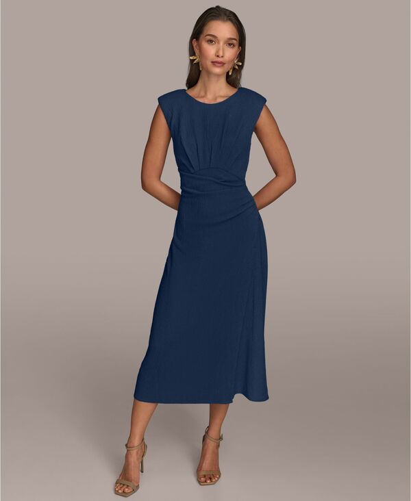 ダナ キャラン ニューヨーク レディース トップス ワンピース ギャザー ミディ Donna Karanew York Women'side-Ruched Midi Dress Nightfall