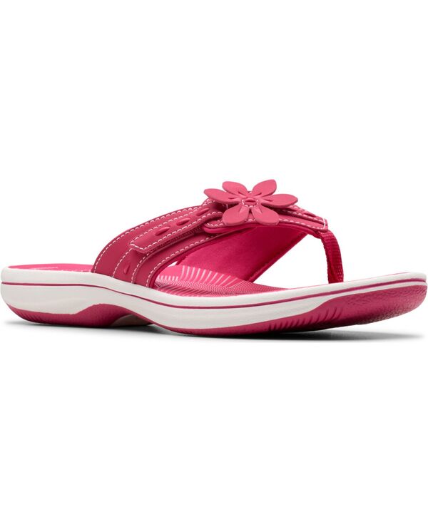 クラークス レディース シューズ サンダル Clarks Women's Cloudsteppers Breeze Opal Flip-Flops Raspberry