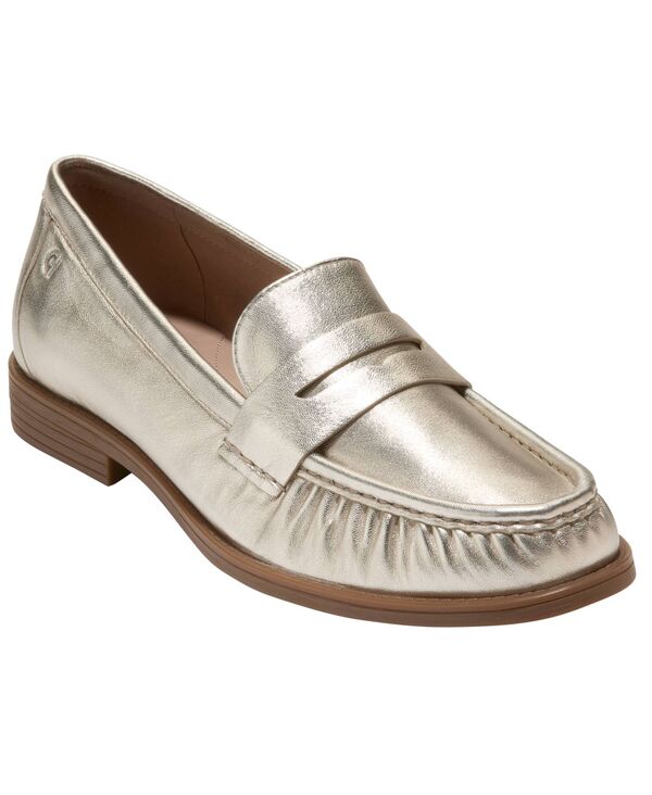 電話を掛けるハーン レディース シューズ パンプス 置き目毛革 Cole Haan Women\u0027stassi Soft Loafersoft Gold Leather ゴールド