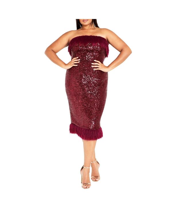 シティーシック レディース トップス ワンピース プラスサイズ CITY CHIC Plusizezra Dress Ruby ルビー