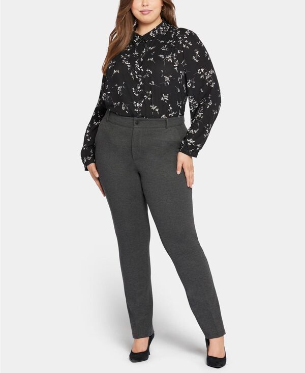 エヌワイディージェイ レディース ボトムス カジュアルパンツ プラスサイズ NYDJ Plusize Classic Trouser Pants Charcoal Heathered チャコール|ReVida 店