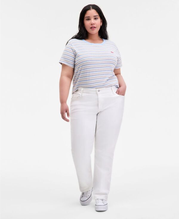 リーバイス レディース ボトムス デニムパンツ プラスサイズ ジーンズ Levi's Trendy Plusize Boyfriend Jeansimply White ホワイト 10,485円
