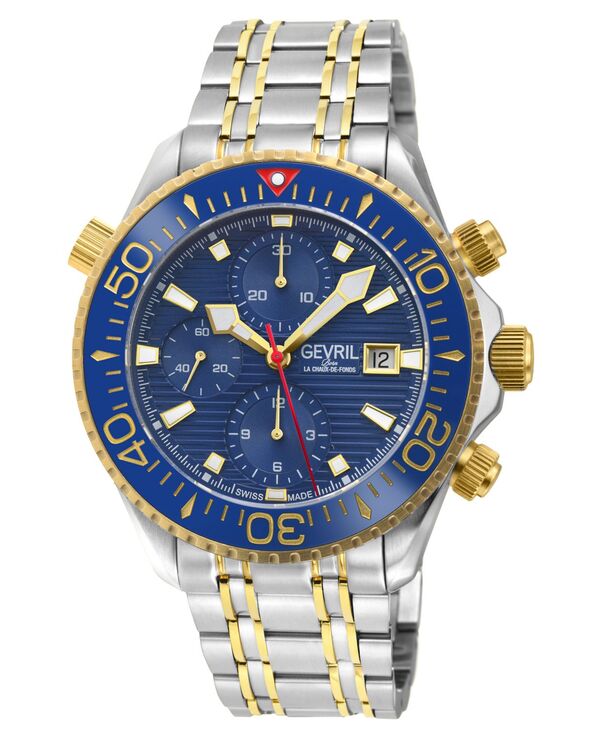 ジェビル メンズ アクセサリー 腕時計 Tシャツ Gevril Men's Hudson Yardswiss Automatic Two-Tone SS IPYG Stainlessteel Bracelet Watch 43mm Silver シルバー