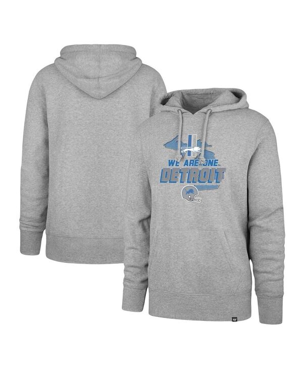 47 ブランド メンズ アウター パーカー・スウェット '47 Brand Men's Gray Detroit Lions We Are One Regional Headline Pullover Hoodie Gray グレー