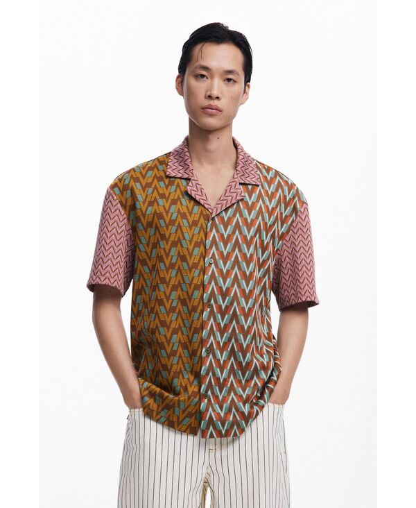 デジグアル メンズ トップス シャツ Desigual Men'sixties Jacquard Shirt Camel キャメル