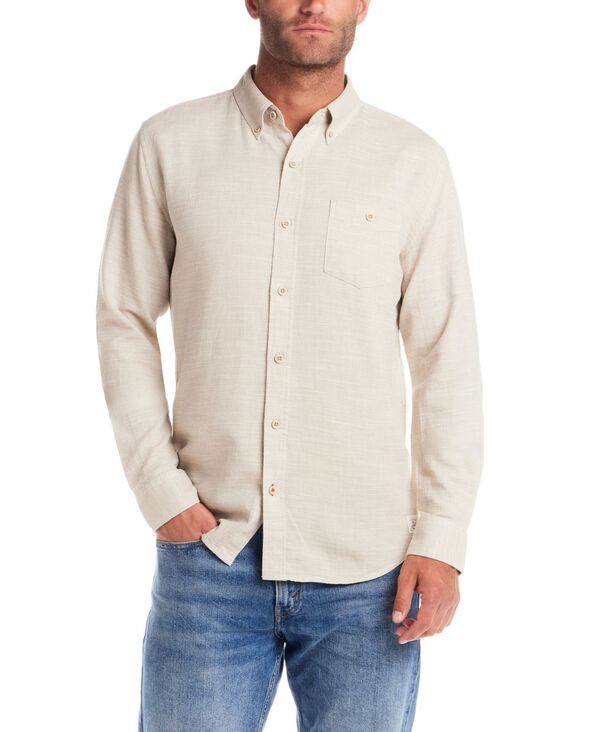ウェザープルーフ メンズ トップス プルオーバー 綿織物 長袖 Weatherproof Vintage Men\u0027s Long-Sleeve Cotton Slub Pebble Dobby Shirt Ecru エクリュ