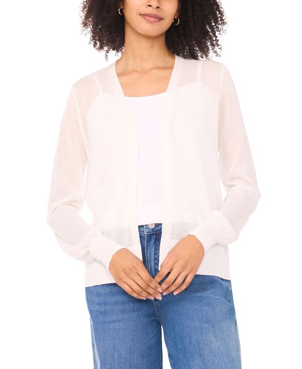 ヴィンスカムート レディース アウター ニット・セーター カーディガン Vince Camuto Women's Open Front Short Cardigan Bright White ホワイト 13,305円