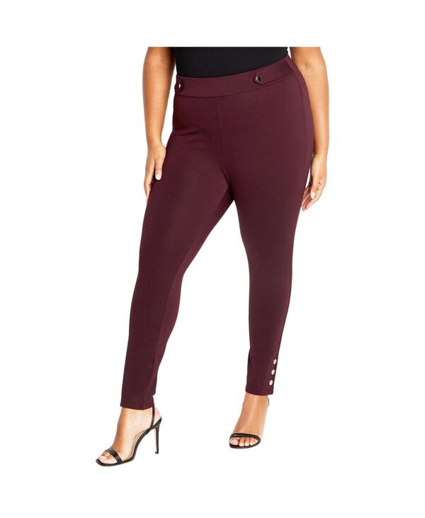 シティーシック レディース ボトムス カジュアルパンツ CITY CHIC Women's Party Fever Pant Oxblood オックスブラッド