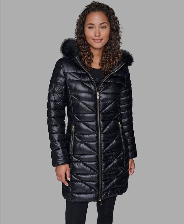 カール ラガーフェルド レディース アウター ジャケット・ブルゾン コート KARLAGERFELD PARIS Women's Long Puffer Coat Black ブラック