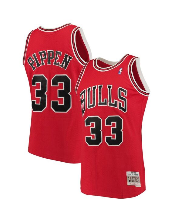 ミッチェル&ネス メンズ トップス シャツ トール ジャージー Mitchell & Ness Men'scottie Pippen Red Chicago Bulls Big and Tall Hardwood Classics Jersey Red レッド