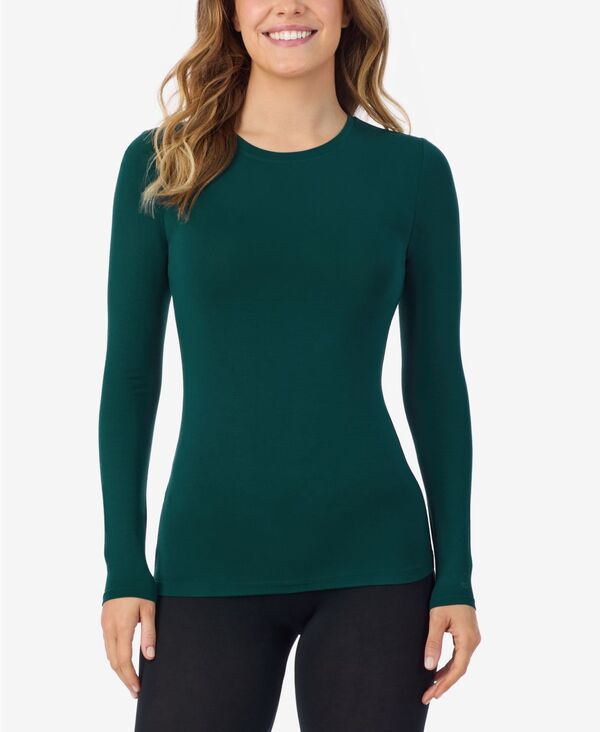 クドルドッズ レディース トップス シャツ 長袖 Cuddl Dudsoftwear with Stretch Long-Sleeve Layering Top Dark green グリーン