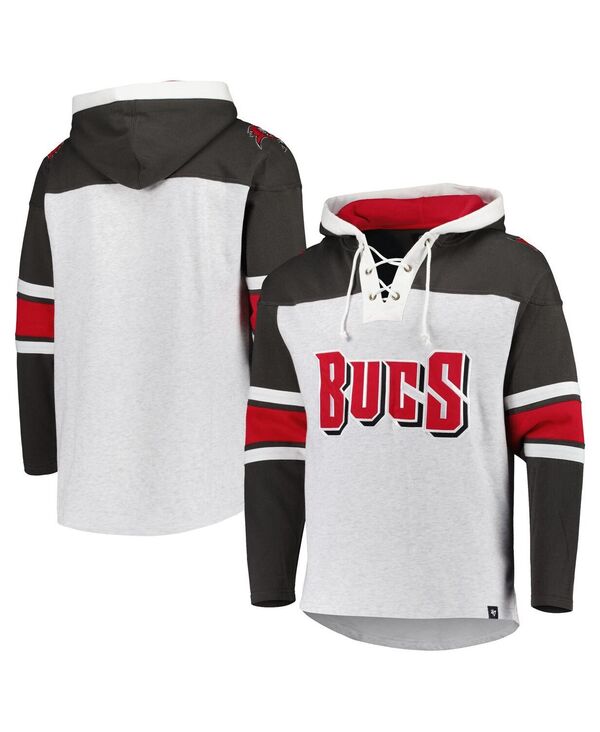 47 ブランド メンズ アウター パーカー・スウェット レース '47 Brand Men's Tampa Bay Buccaneers Heather Gray Gridiron Lace-Upullover Hoodie Heather Gray グレー 22,260円