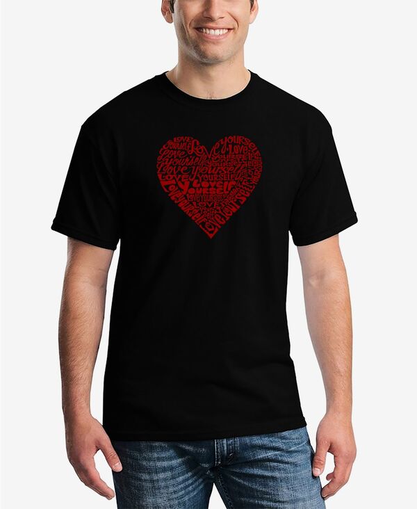 エルエーポップアート メンズ トップス Tシャツ プリント LA Pop Art Men's Love Yourself Printed Word Art-shirt Black ブラック