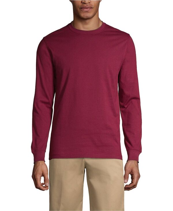 ランズエンド メンズ トップス Tシャツ Lands' End Men's Long Sleevessential T-shirt Burgundy バーガンディ